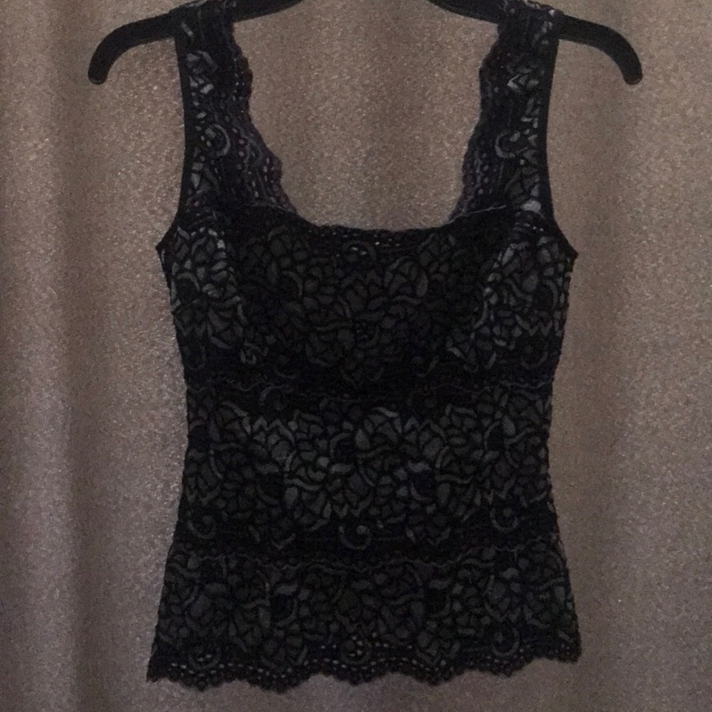 Tank top. Black with gray.